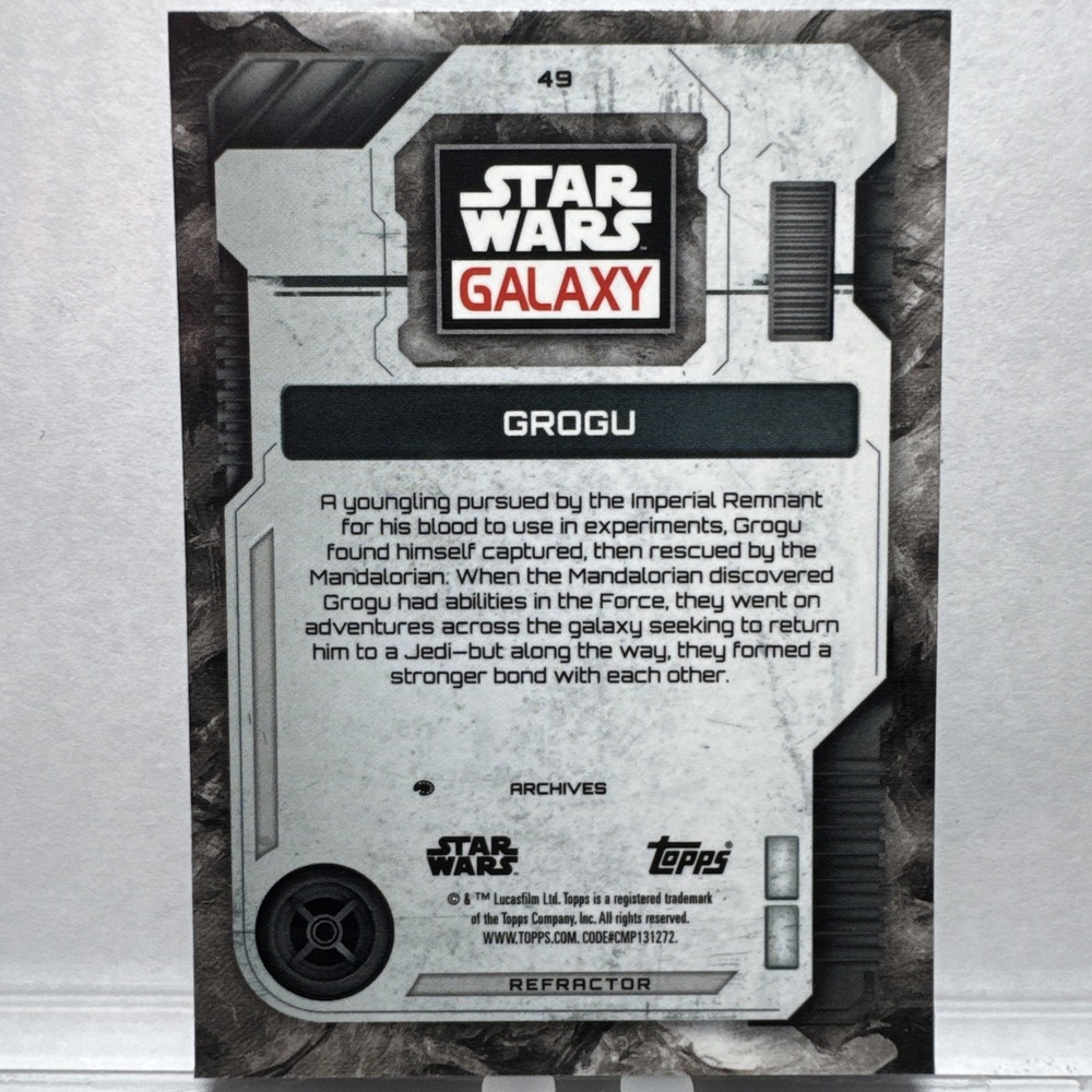 2026 Topps Chrome Star Wars Galaxy #49 Grogu Refractor - Picture 2 of 2